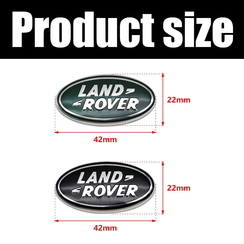 42mm x 22mm ABS Car Steering Wheel Emblem Decals Badge For Land Rover Range Discovery Freelander Evoque SV SVR Velar Defender