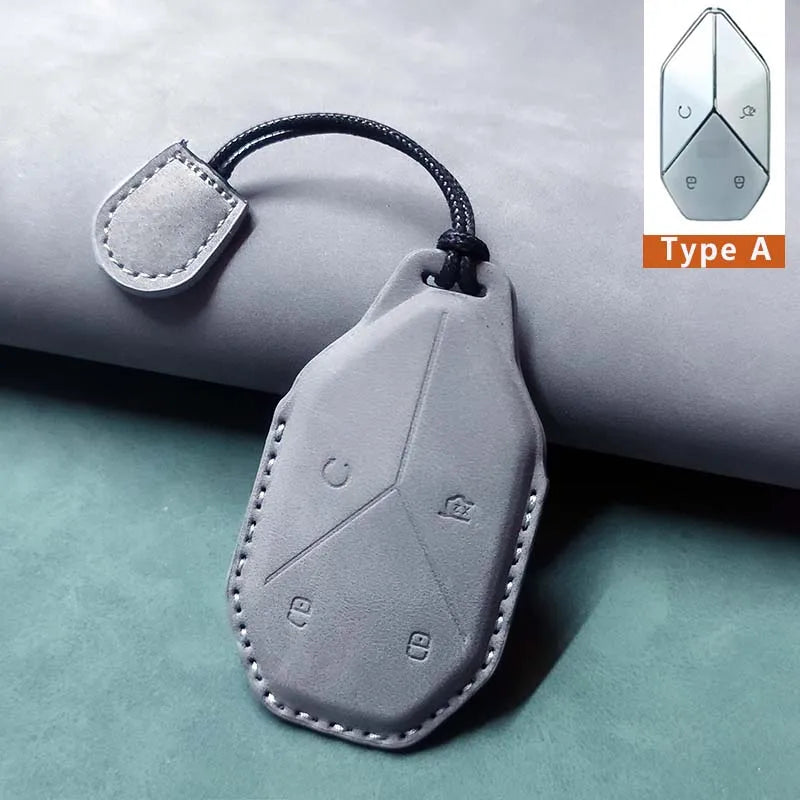 Car Remote Key Case Cover For BYD Equation Formula Leopard 5 8 3  Leather Keychain Shell Luxury Key Holder Protector Accessories