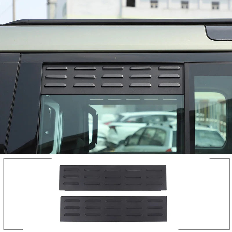 For Land Rover Defender 110 130 2004-2025 Aluminum Black Car Rear Door Air Vents Ventilation Shutters Cover Trim Car Accessories