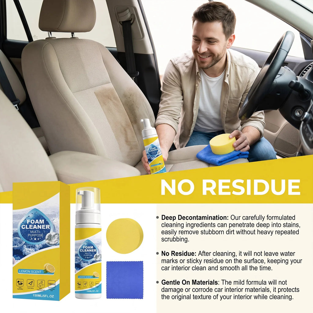 Multi Purpose Foam Cleaning Kit Deep Stain No Scrub Car Interior Universal Detailing Set Household Auto Care Treatment Set