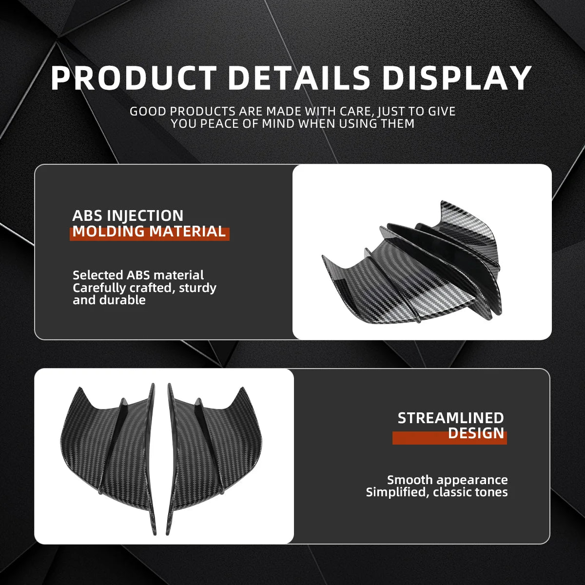 Motorcycle Winglet Aerodynamic Wing Kit Spoiler For Kawasaki Ninja ZX6R YAMAHA ZYF R1 R6 Universal Motor ATV UTV Accessories