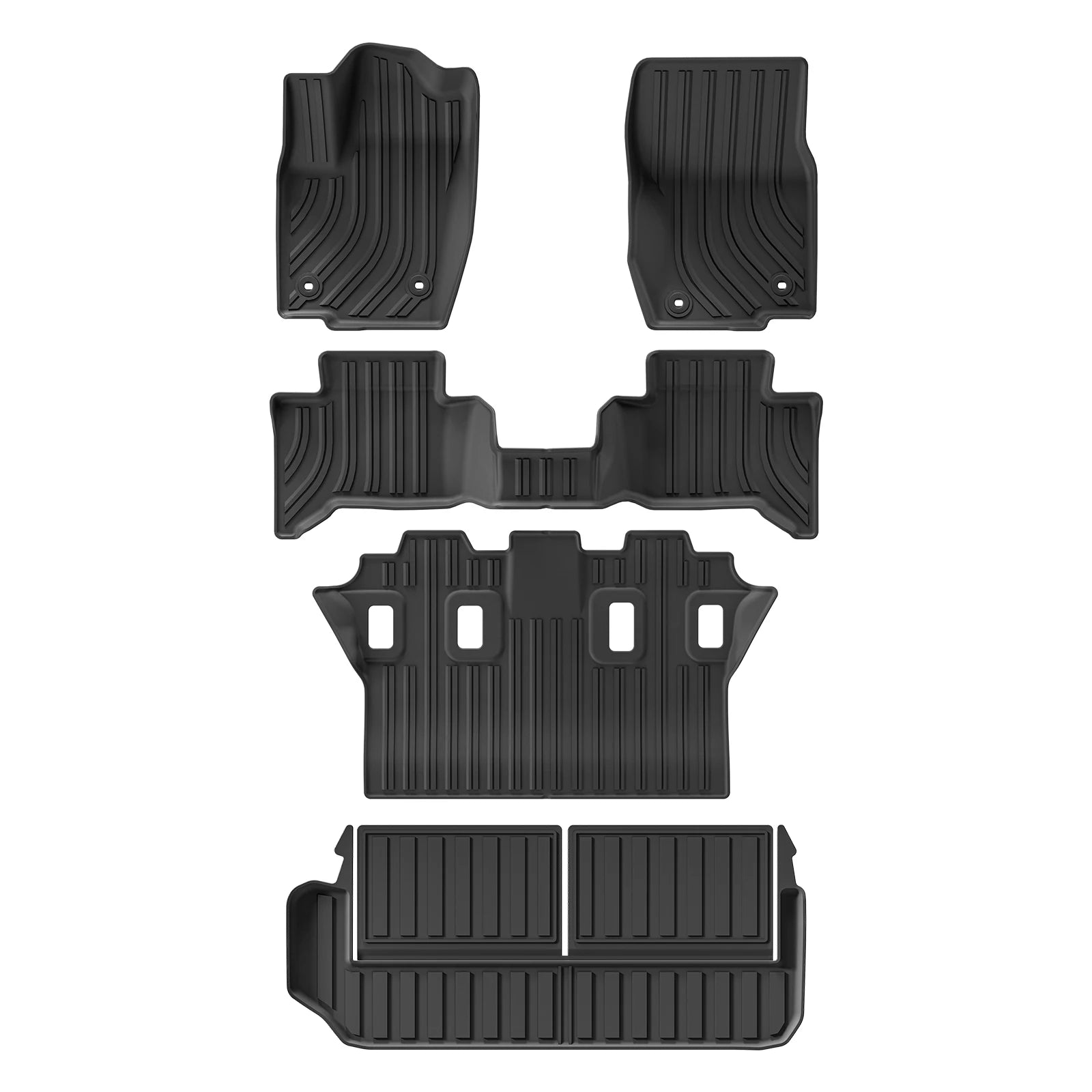 for Toyota Land Cruiser Prado LC250 2024-2025 Car Floor Mats Protective Mat 7 Seats Cargo Liner Trunk Pad Fit For Left Rudder